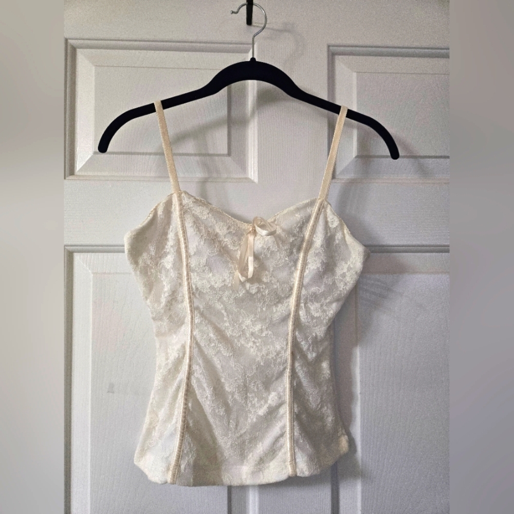 Cream Lace Women's Top Corset Style